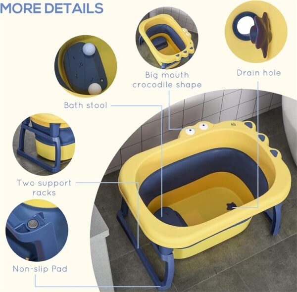 Baby Bathtub with Stool Seat - Image 2